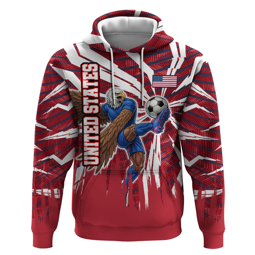 Personalized United States Soccer Zip Hoodie American Eagle World Football Mascot