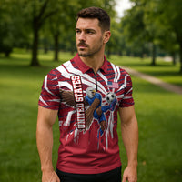Personalized United States Soccer Zipper Polo Shirt American Eagle World Football Mascot