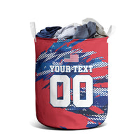 Personalized United States Soccer Eagle Laundry Basket American Flag Grunge Patriot Art