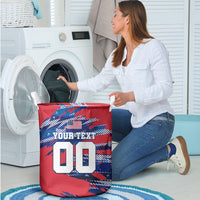 Personalized United States Soccer Eagle Laundry Basket American Flag Grunge Patriot Art