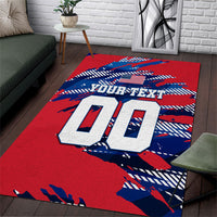 Personalized United States Soccer Eagle Area Rug American Flag Grunge Patriot Art