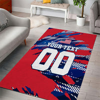 Personalized United States Soccer Eagle Area Rug American Flag Grunge Patriot Art