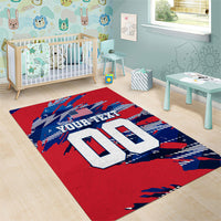 Personalized United States Soccer Eagle Area Rug American Flag Grunge Patriot Art