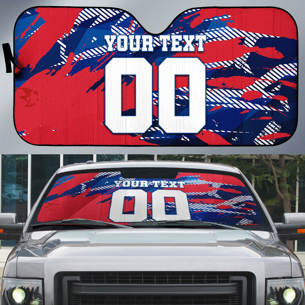 Personalized United States Soccer Eagle Auto Sun Shade American Flag Grunge Patriot Art