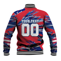 Personalized United States Soccer Eagle Baseball Jacket American Flag Grunge Patriot Art
