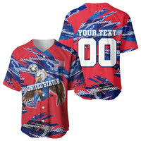 Personalized United States Soccer Eagle Baseball Jersey American Flag Grunge Patriot Art