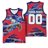 Personalized United States Soccer Eagle Basketball Jersey American Flag Grunge Patriot Art