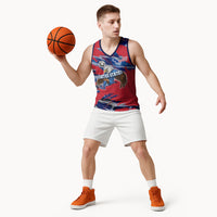 Personalized United States Soccer Eagle Basketball Jersey American Flag Grunge Patriot Art