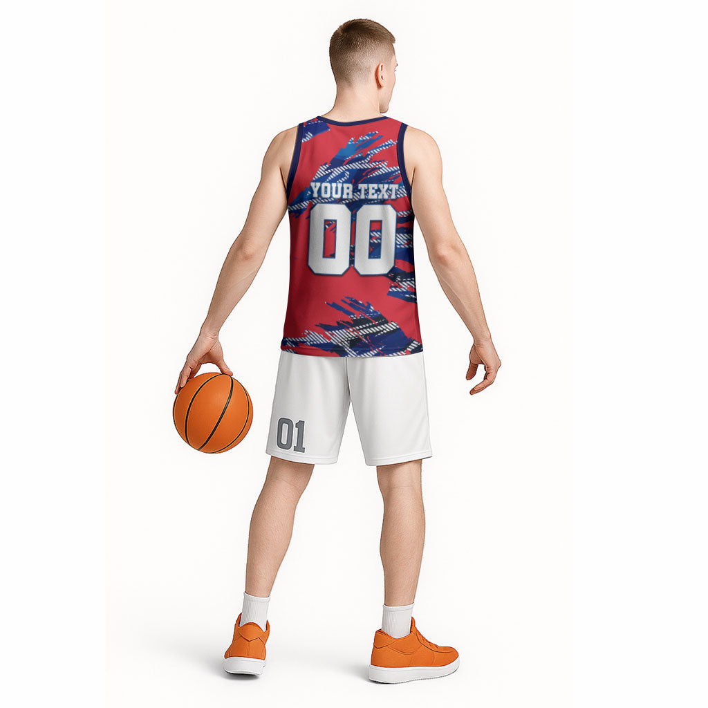 Personalized United States Soccer Eagle Basketball Jersey American Flag Grunge Patriot Art