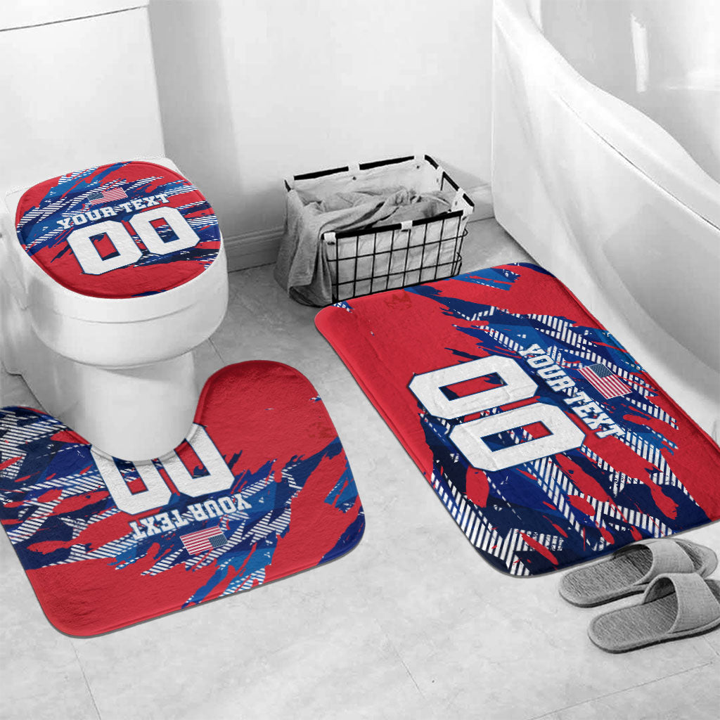 Personalized United States Soccer Eagle Bathroom Set American Flag Grunge Patriot Art