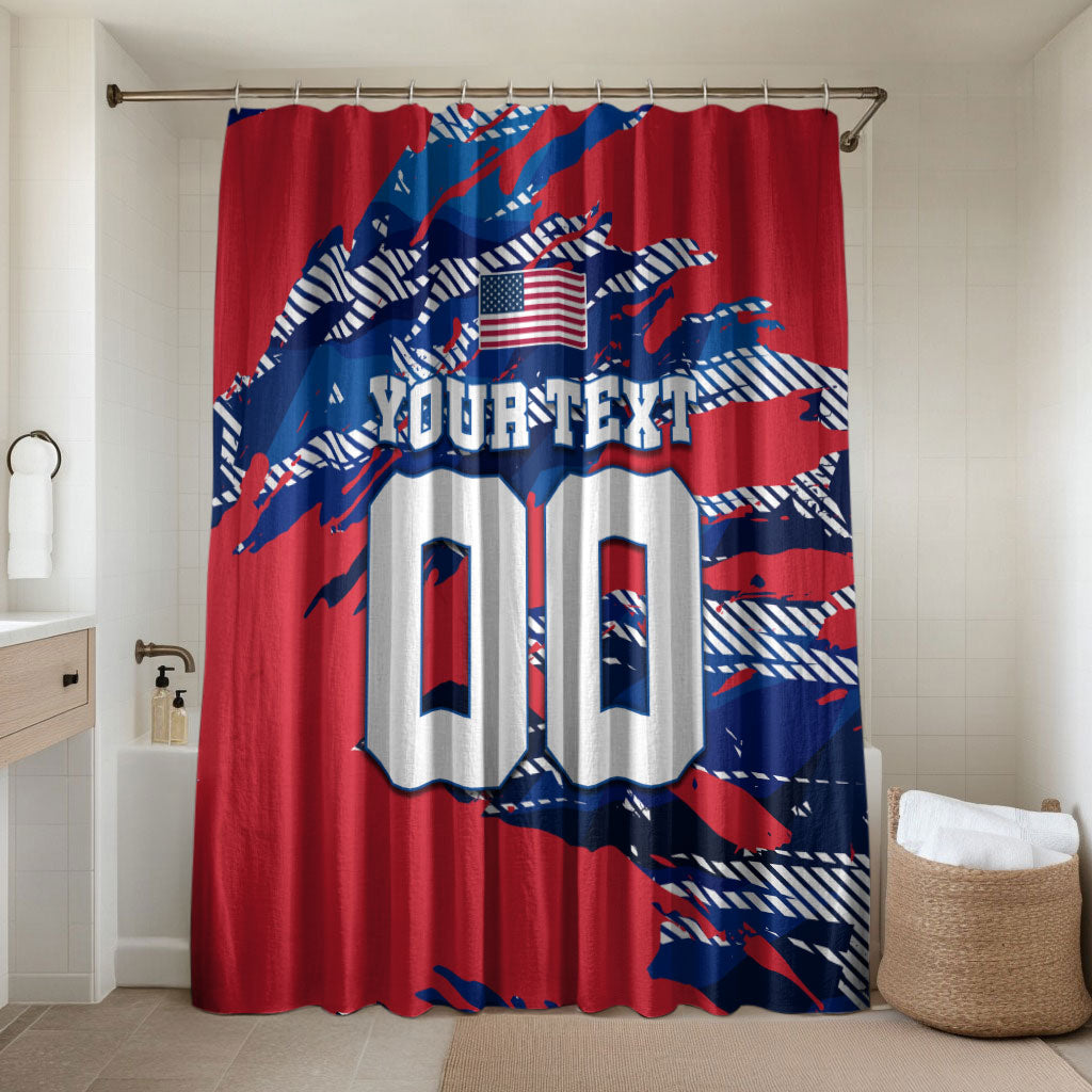 Personalized United States Soccer Eagle Bathroom Set American Flag Grunge Patriot Art