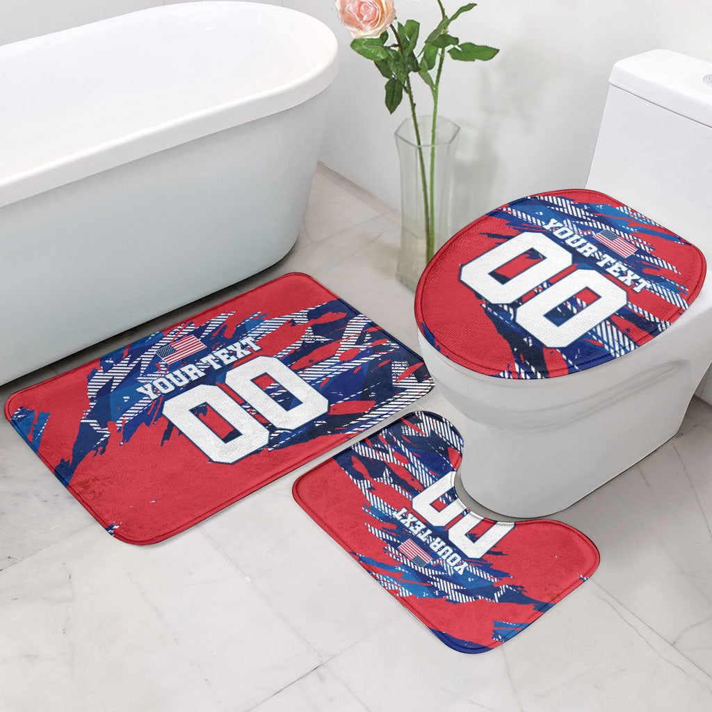 Personalized United States Soccer Eagle Bathroom Set American Flag Grunge Patriot Art