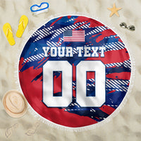 Personalized United States Soccer Eagle Beach Blanket American Flag Grunge Patriot Art
