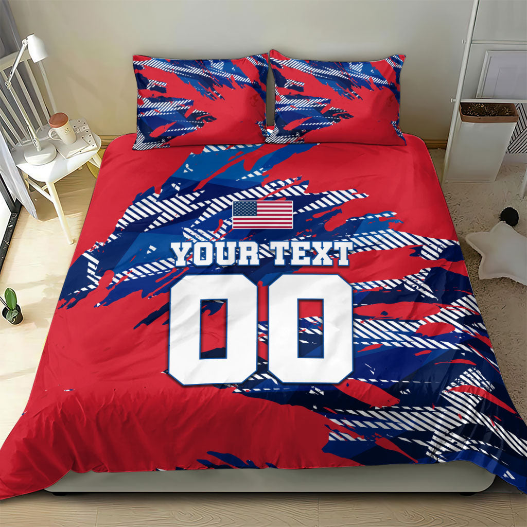 Personalized United States Soccer Eagle Bedding Set American Flag Grunge Patriot Art