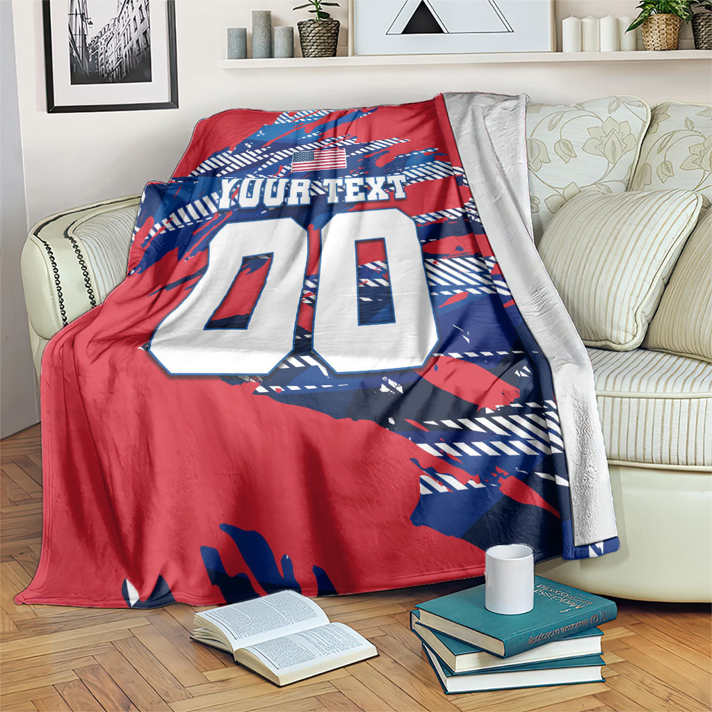 Personalized United States Soccer Eagle Blanket American Flag Grunge Patriot Art