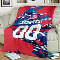 Personalized United States Soccer Eagle Blanket American Flag Grunge Patriot Art