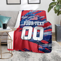 Personalized United States Soccer Eagle Blanket American Flag Grunge Patriot Art