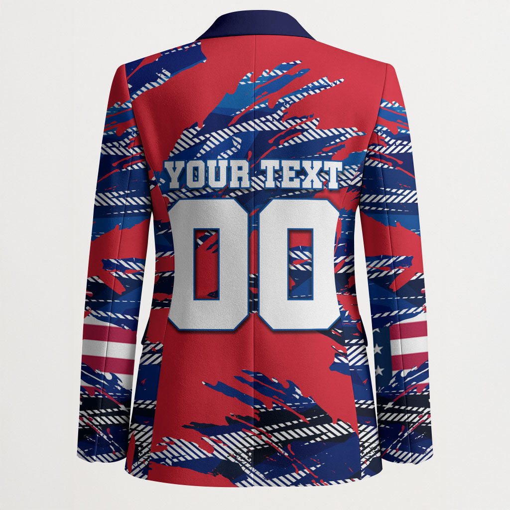 Personalized United States Soccer Eagle Blazer American Flag Grunge Patriot Art
