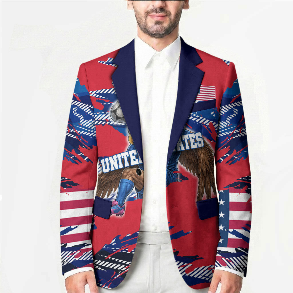 Personalized United States Soccer Eagle Blazer American Flag Grunge Patriot Art
