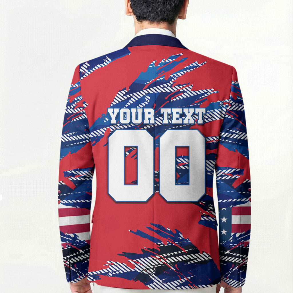 Personalized United States Soccer Eagle Blazer American Flag Grunge Patriot Art