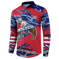 Personalized United States Soccer Eagle Button Sweatshirt American Flag Grunge Patriot Art