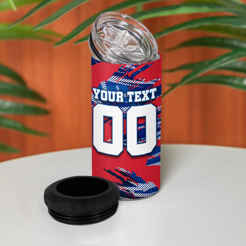 Personalized United States Soccer Eagle 4 in 1 Can Cooler Tumbler American Flag Grunge Patriot Art