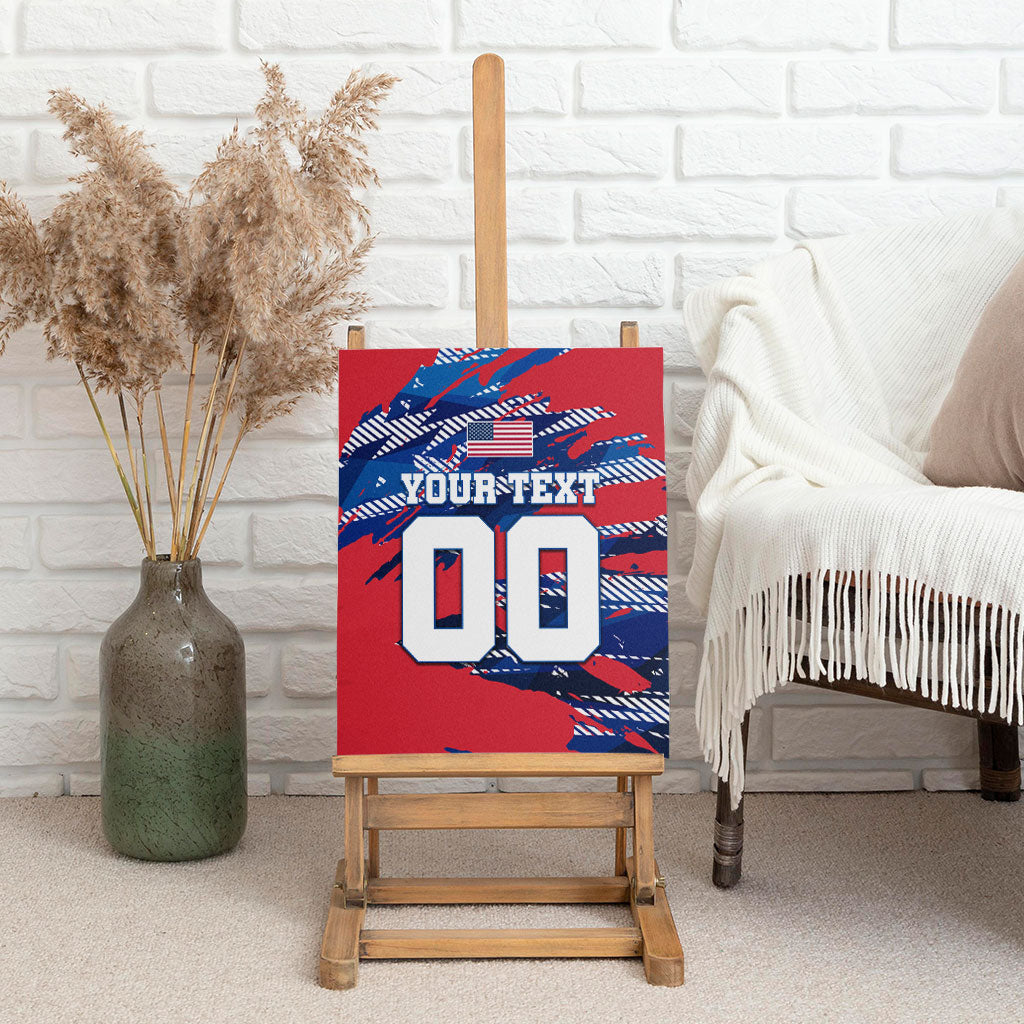Personalized United States Soccer Eagle Canvas Wall Art American Flag Grunge Patriot Art