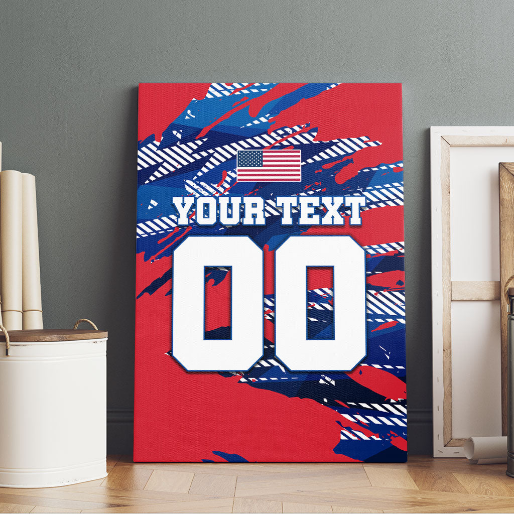 Personalized United States Soccer Eagle Canvas Wall Art American Flag Grunge Patriot Art