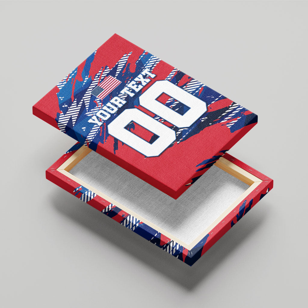 Personalized United States Soccer Eagle Canvas Wall Art American Flag Grunge Patriot Art