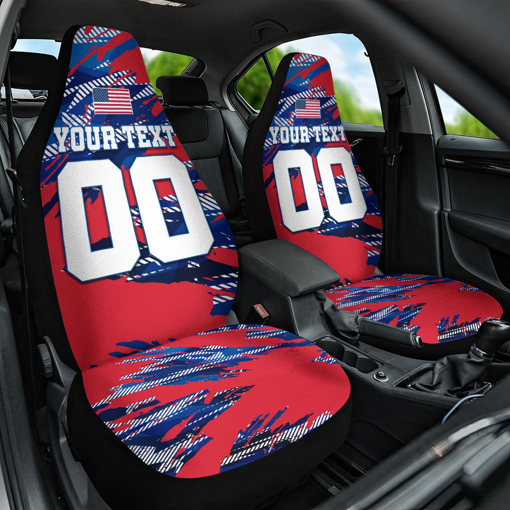 Personalized United States Soccer Eagle Car Seat Cover American Flag Grunge Patriot Art