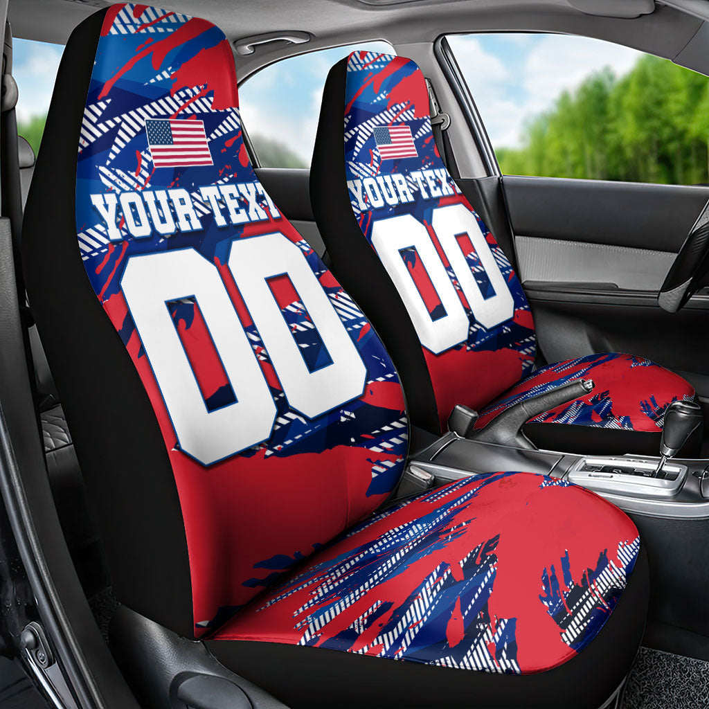 Personalized United States Soccer Eagle Car Seat Cover American Flag Grunge Patriot Art