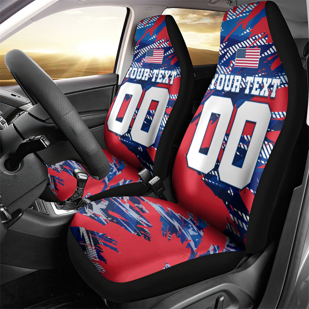 Personalized United States Soccer Eagle Car Seat Cover American Flag Grunge Patriot Art