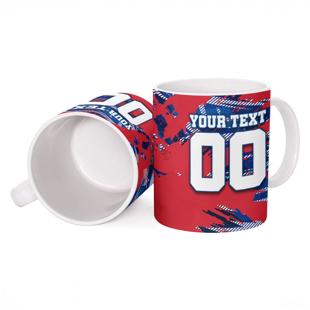 Personalized United States Soccer Eagle Ceramic Mug American Flag Grunge Patriot Art