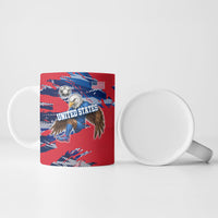 Personalized United States Soccer Eagle Ceramic Mug American Flag Grunge Patriot Art