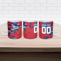 Personalized United States Soccer Eagle Ceramic Mug American Flag Grunge Patriot Art