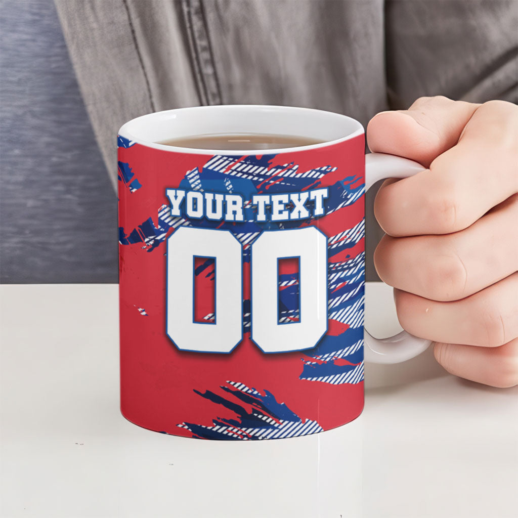Personalized United States Soccer Eagle Ceramic Mug American Flag Grunge Patriot Art