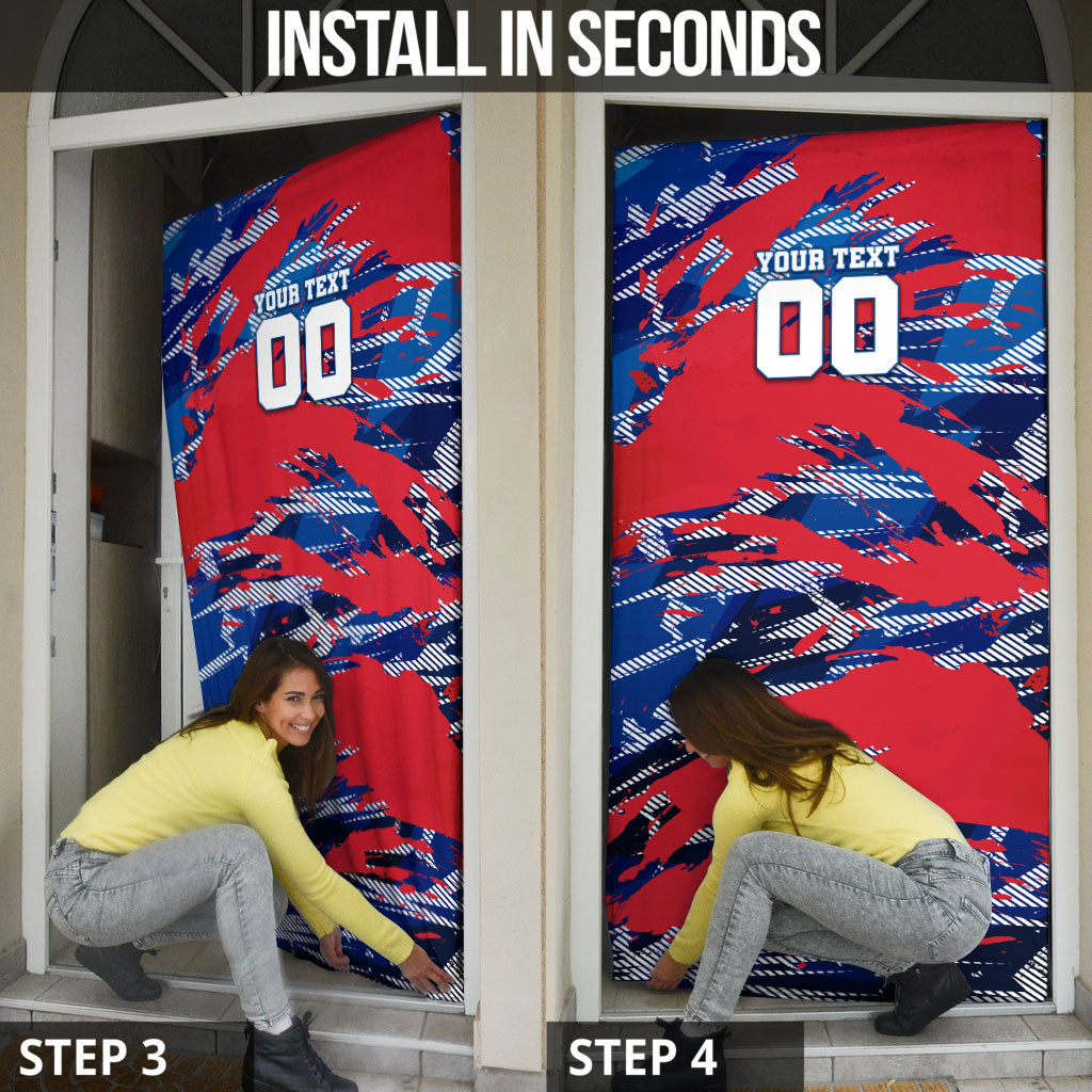 Personalized United States Soccer Eagle Door Cover American Flag Grunge Patriot Art