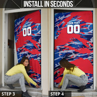 Personalized United States Soccer Eagle Door Cover American Flag Grunge Patriot Art