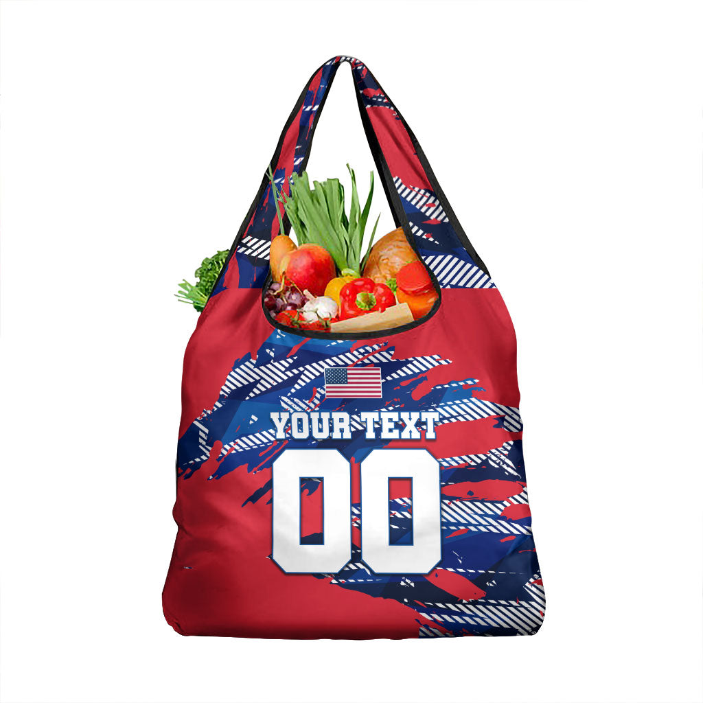 Personalized United States Soccer Eagle Grocery Bag American Flag Grunge Patriot Art