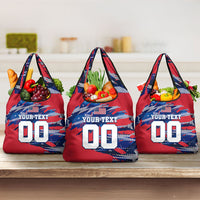 Personalized United States Soccer Eagle Grocery Bag American Flag Grunge Patriot Art