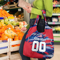 Personalized United States Soccer Eagle Grocery Bag American Flag Grunge Patriot Art