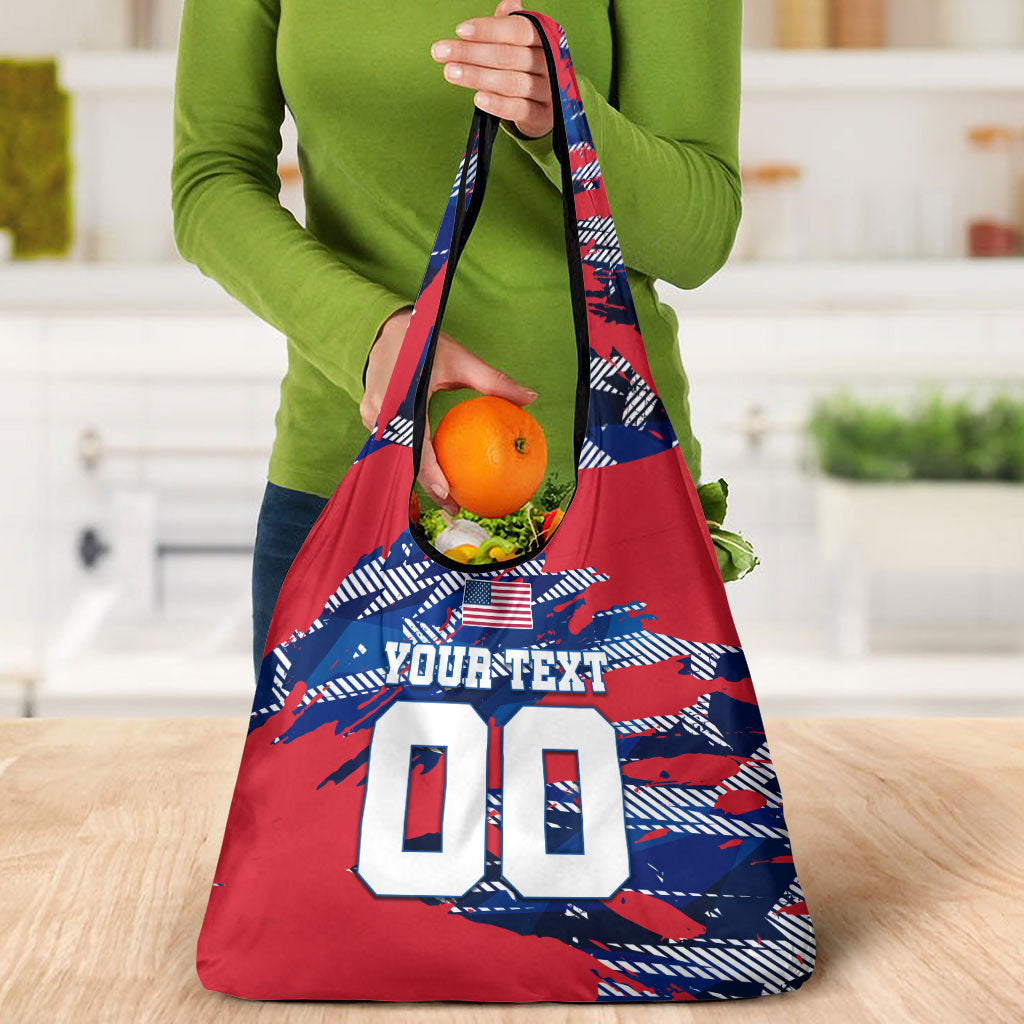 Personalized United States Soccer Eagle Grocery Bag American Flag Grunge Patriot Art