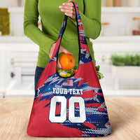 Personalized United States Soccer Eagle Grocery Bag American Flag Grunge Patriot Art