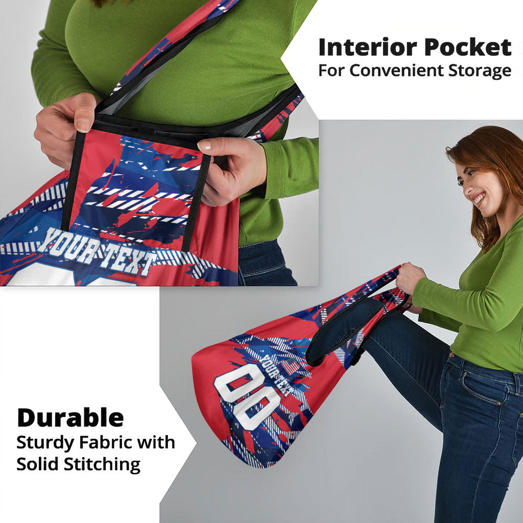 Personalized United States Soccer Eagle Grocery Bag American Flag Grunge Patriot Art