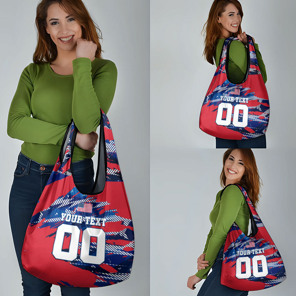 Personalized United States Soccer Eagle Grocery Bag American Flag Grunge Patriot Art