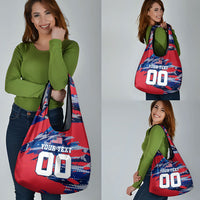 Personalized United States Soccer Eagle Grocery Bag American Flag Grunge Patriot Art