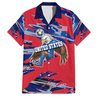 Personalized United States Soccer Eagle Hawaiian Shirt American Flag Grunge Patriot Art