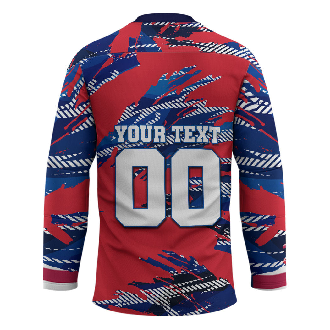 Personalized United States Soccer Eagle Hockey Jersey American Flag Grunge Patriot Art
