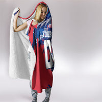 Personalized United States Soccer Eagle Hooded Blanket American Flag Grunge Patriot Art