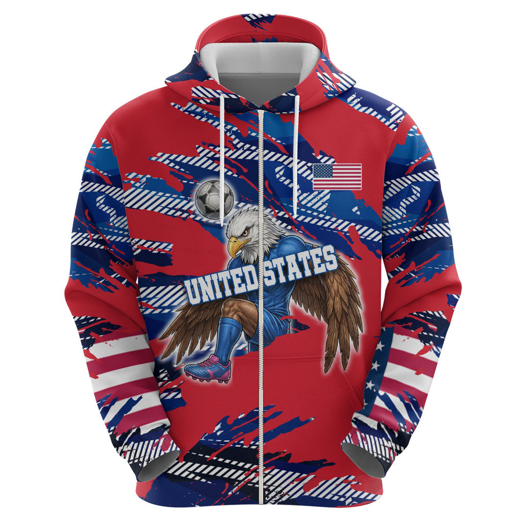 Personalized United States Soccer Eagle Hoodie American Flag Grunge Patriot Art